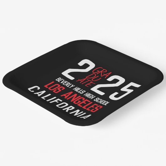 Bold Modern Class of 2025 Abschluss Pappteller (Gewinkelt)