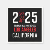 Bold Modern Class of 2025 Abschluss Serviette (Vorderseite)