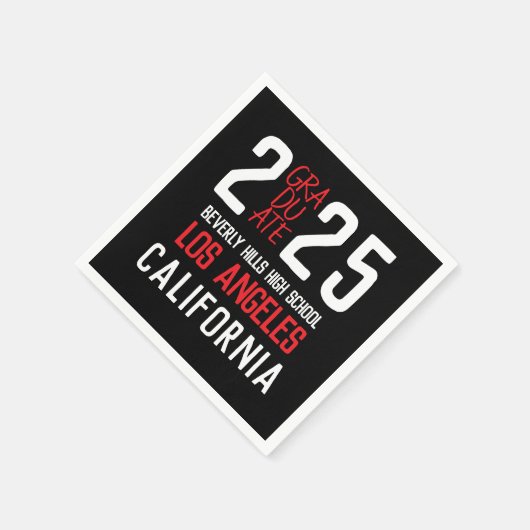 Bold Modern Class of 2025 Abschluss Serviette (Ecke)