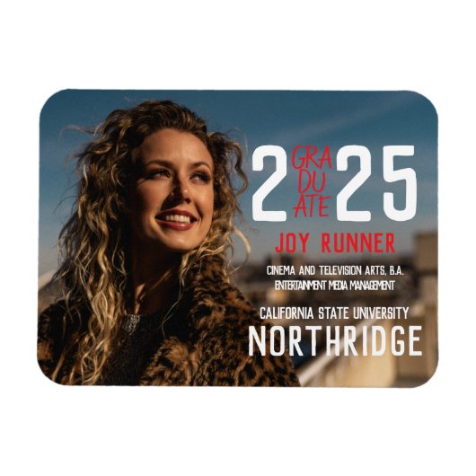 Bold Modern Class of 2025 Foto Abschluss Magnet (Horizontal)