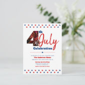 Bold Modern Fireworks 4. Juli USA Patriotic Einladungspostkarte (Stehend Vorderseite)