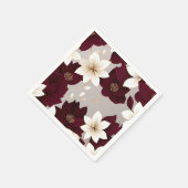 Bold Modern Floral Burgundy Serviette (Ecke)