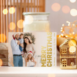 Bold Modern Full Foto Frohe Weihnachtsgolden Folien Feiertagskarte