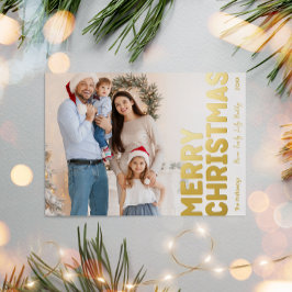 Bold Modern Full Foto Frohe Weihnachtsgolden Folien Feiertagspostkarte