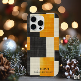 Bold Modern Geometric - Schwarz und Orange Stil Case-Mate iPhone Hülle