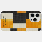 Bold Modern Geometric - Schwarz und Orange Stil Case-Mate iPhone Hülle (Rückseite (Horizontal))