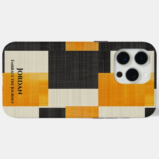 Bold Modern Geometric - Schwarz und Orange Stil Case-Mate iPhone Hülle (Rückseite (Horizontal))