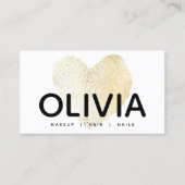 Bold Modern Gold Heart White Visitenkarte (Vorderseite)