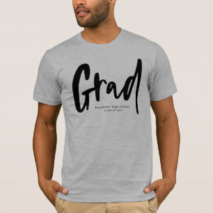 Bold modern grad schwarz personalisiert graduieren T-Shirt
