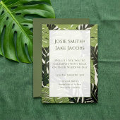Bold & Modern Green Jungle Blätter Wedding Invitat Einladung