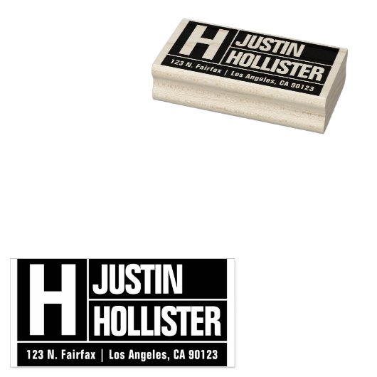 Bold & Modern Large Schriftart | Schwarze Rücksend Gummistempel (Stempel)