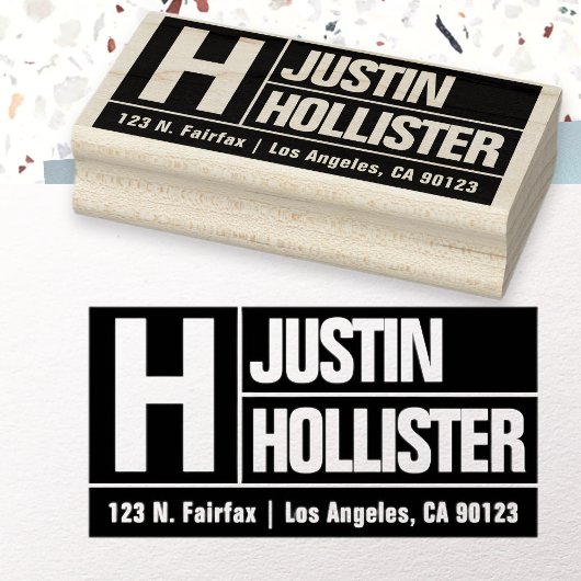 Bold & Modern Large Schriftart | Schwarze Rücksend Gummistempel