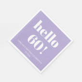 Bold Modern Lavender Purple 60th Birthday Party Serviette (Ecke)
