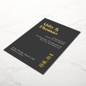 Bold Modern Minimalistisch Gray Wedding Rose Gold Folieneinladung (Gedreht)