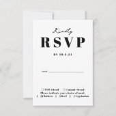 Bold Modern Minimalistisch Wedly Kindly RSVP Card Karte (Vorderseite)