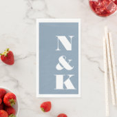 Bold Modern Monogram Initials Wedding Dusty Blue Serviette (Beispiel)