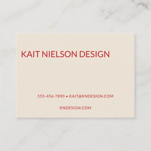 Bold Modern Monogram Professional Bright Red Visitenkarte (Rückseite)