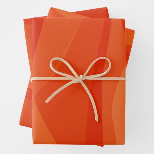 Bold Modern Orange Abstrakte Formen Kunstästhetik Geschenkpapier Set (Beispiel)