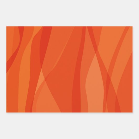 Bold Modern Orange Abstrakte Formen Kunstästhetik Geschenkpapier Set (Vorderseite)