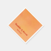 Bold Modern Orange Watercolor Sunset Wedding Serviette (Ecke)