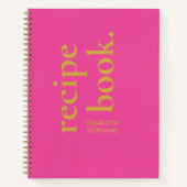 Bold Modern Pink Typografy Rezept Book Notizblock (Vorderseite)