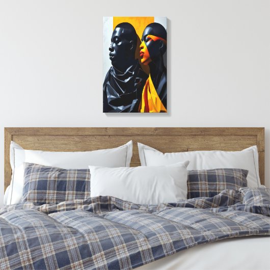 Bold Modern Portraits Abstrakt Geometric Art Leinwanddruck (Insitu (Schlafzimmer))