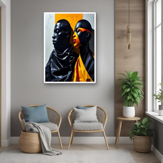 Bold Modern Portraits Abstrakt Geometric Art Poster