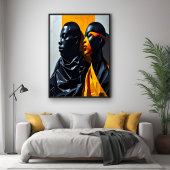 Bold Modern Portraits Abstrakt Geometric Art Poster