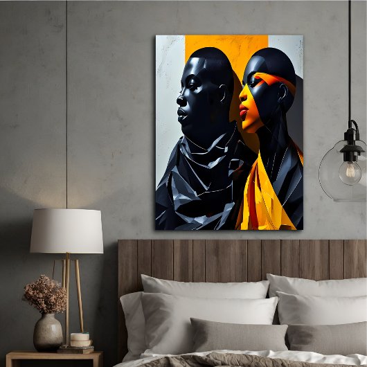 Bold Modern Portraits Abstrakt Geometric Art Poster