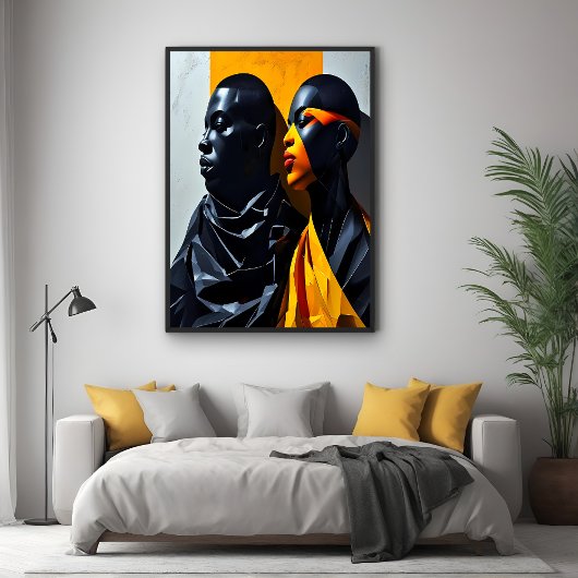 Bold Modern Portraits Abstrakt Geometric Art Poster