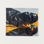 Bold Modern Portraits Abstrakt Geometric Art Wandteppich (Vorderseite (Horizontal))
