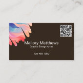 Bold Modern QR Code Graphic Design Artist Visitenkarte (Vorderseite)