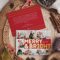 Bold Modern Red 6 Foto Merry and Bright Gold