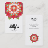 Bold Modern Red Floral Lotus Blume Visitenkarte (Vorne/Hinten)