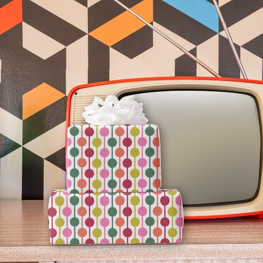 Bold Modern Retro Colors Weihnachten Gemustert Geschenkpapier