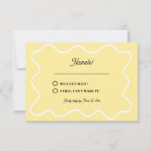 Bold modern Retro Funky Bright Wedding RSVP Karte (Rückseite)