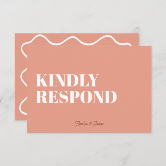 Bold modern Retro Funky Bright Wedding RSVP Karte (Vorne/Hinten)