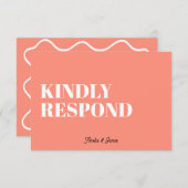 Bold modern Retro Funky Bright Wedding RSVP Karte (Vorne/Hinten)