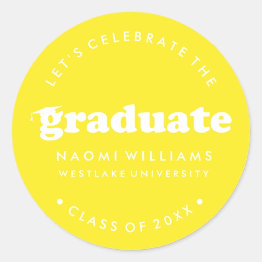 BOLD MODERN RETRO GRADUATE | ABSCHLUSS STICKER (Vorderseite)