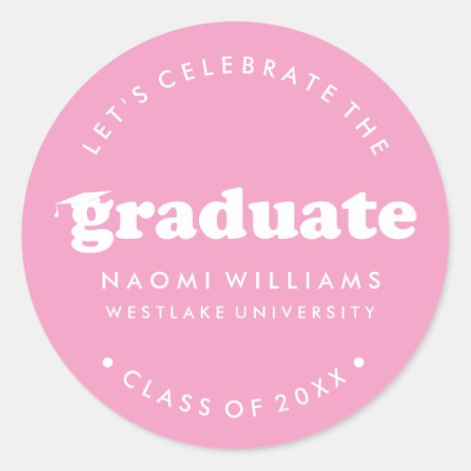 BOLD MODERN RETRO GRADUATE | ABSCHLUSS STICKER (Vorderseite)