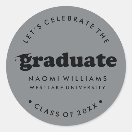 BOLD MODERN RETRO GRADUATE | ABSCHLUSS STICKER (Vorderseite)