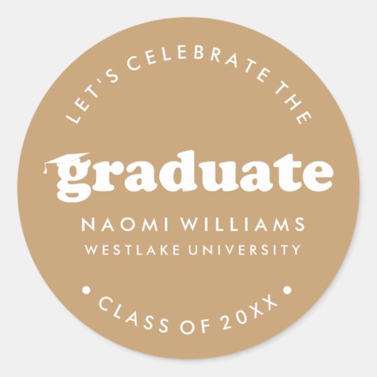 BOLD MODERN RETRO GRADUATE | ABSCHLUSS STICKER (Vorderseite)