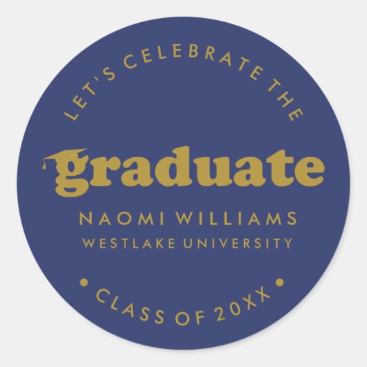 BOLD MODERN RETRO GRADUATE | ABSCHLUSS STICKER (Vorderseite)
