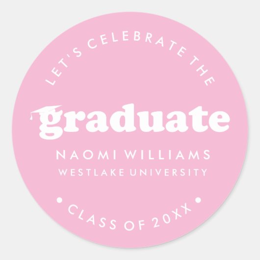 BOLD MODERN RETRO GRADUATE | ABSCHLUSS STICKER (Vorderseite)