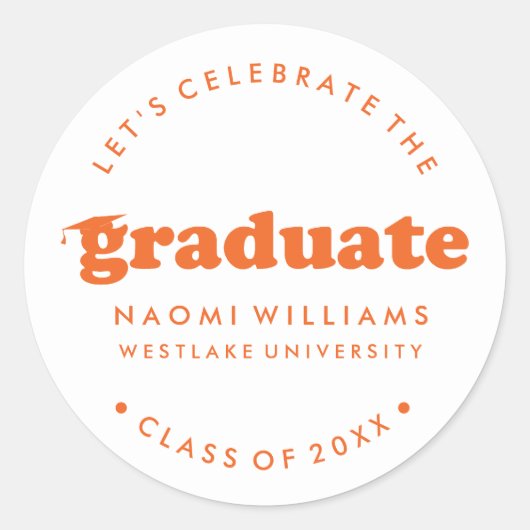 BOLD MODERN RETRO GRADUATE | ABSCHLUSS STICKER (Vorderseite)