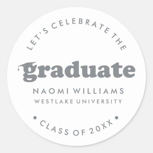 BOLD MODERN RETRO GRADUATE | ABSCHLUSS STICKER (Vorderseite)