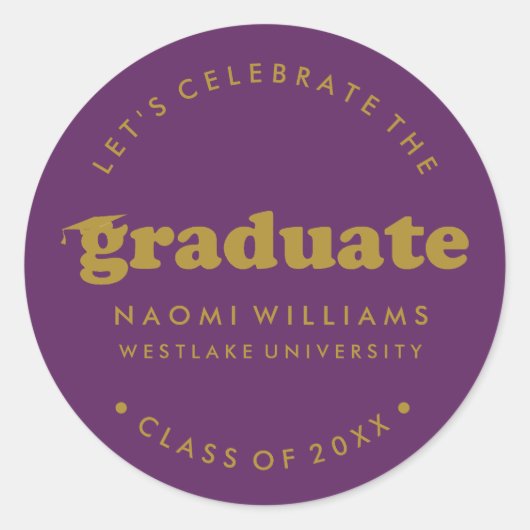BOLD MODERN RETRO GRADUATE | ABSCHLUSS STICKER (Vorderseite)