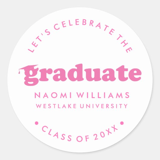 BOLD MODERN RETRO GRADUATE | ABSCHLUSS STICKER (Vorderseite)