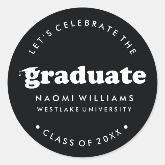 BOLD MODERN RETRO GRADUATE | ABSCHLUSS STICKER (Vorderseite)