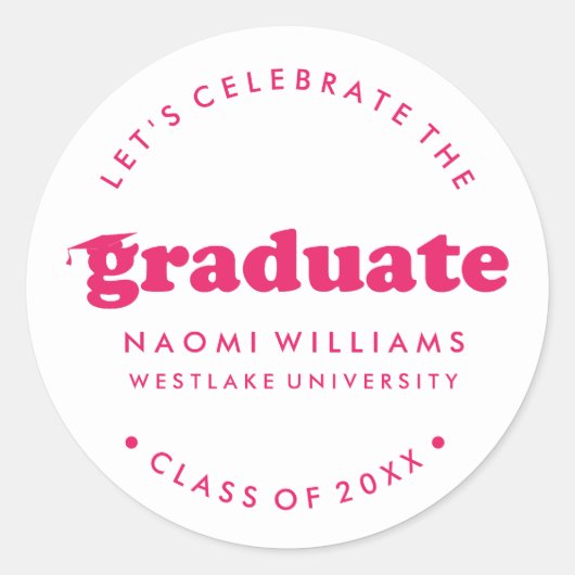 BOLD MODERN RETRO GRADUATE | ABSCHLUSS STICKER (Vorderseite)